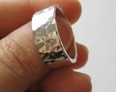 Men's Wedding Band, Men's Ring, Sterling Silver, Thick Band, Rugged, Hammered -- Immortalis Ring