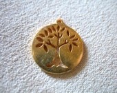 Shop Sale..Tree of Life Pendant Charm, 24k Gold Vermeil Family Tree, LARGE, 1 pc, 17x15x1 mm, woodland organic nature art only