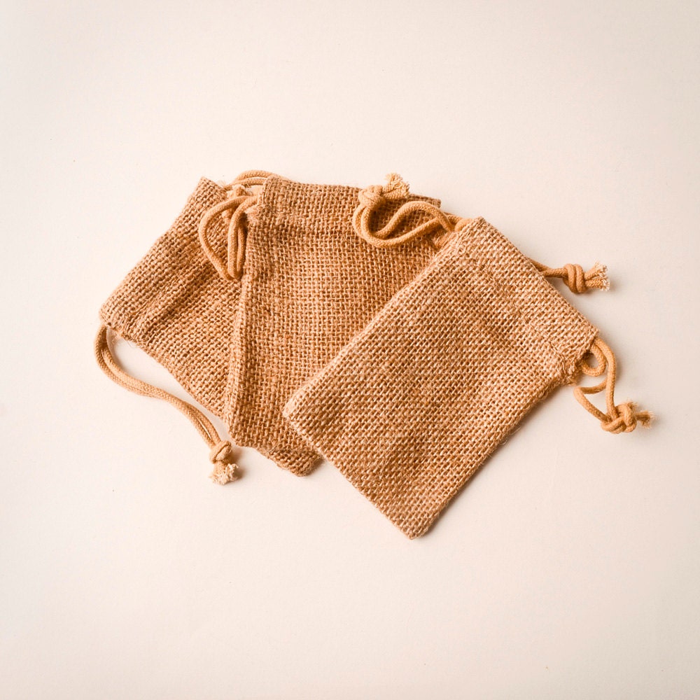 175 Burlap Bags 3x5, Jute, Natural Drawstring Sack, Rustic Gift Bag Wedding Favor