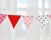 Valentin mini banner Party 7 flags Garland felt for weeding baby shower room cake decorations ready to ship