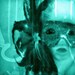 Colorful Turquoise Blue Teal Blue Art Print Woman Mask Digital