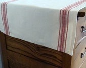 Natural with Red Stripes - Table Runner - 16" x 60" -Table Linens