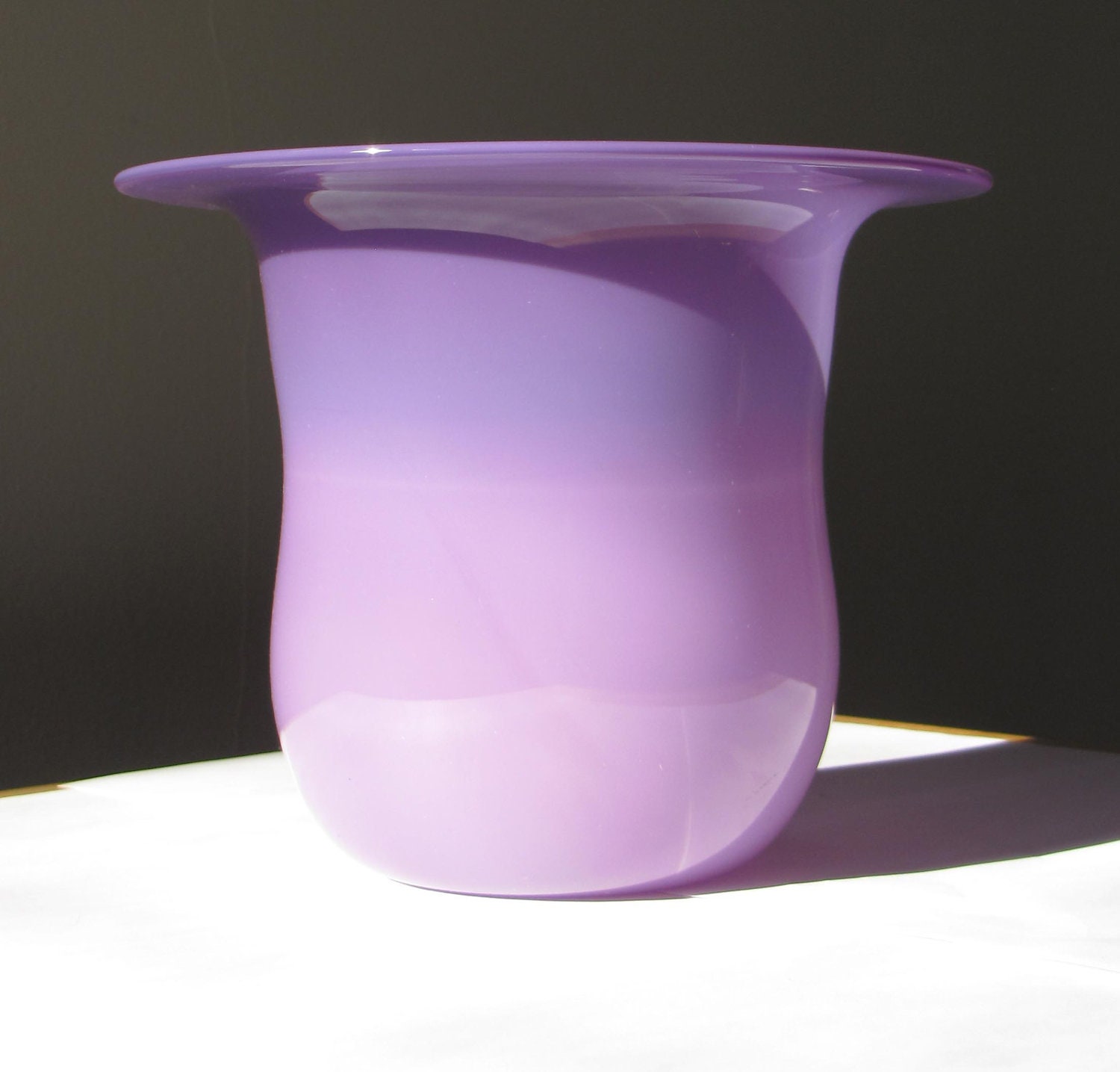 Hand Blown Glass Tall Purple Gradient Bowl Vase