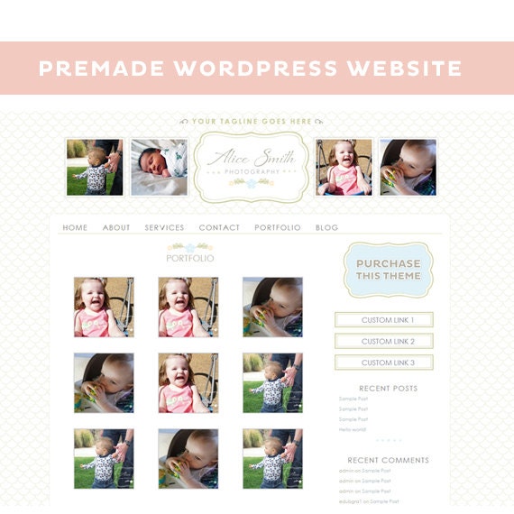 PREMADE Photography Logo Design and Website