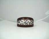Handmade Leopard Print Leather Cuff Bracelet