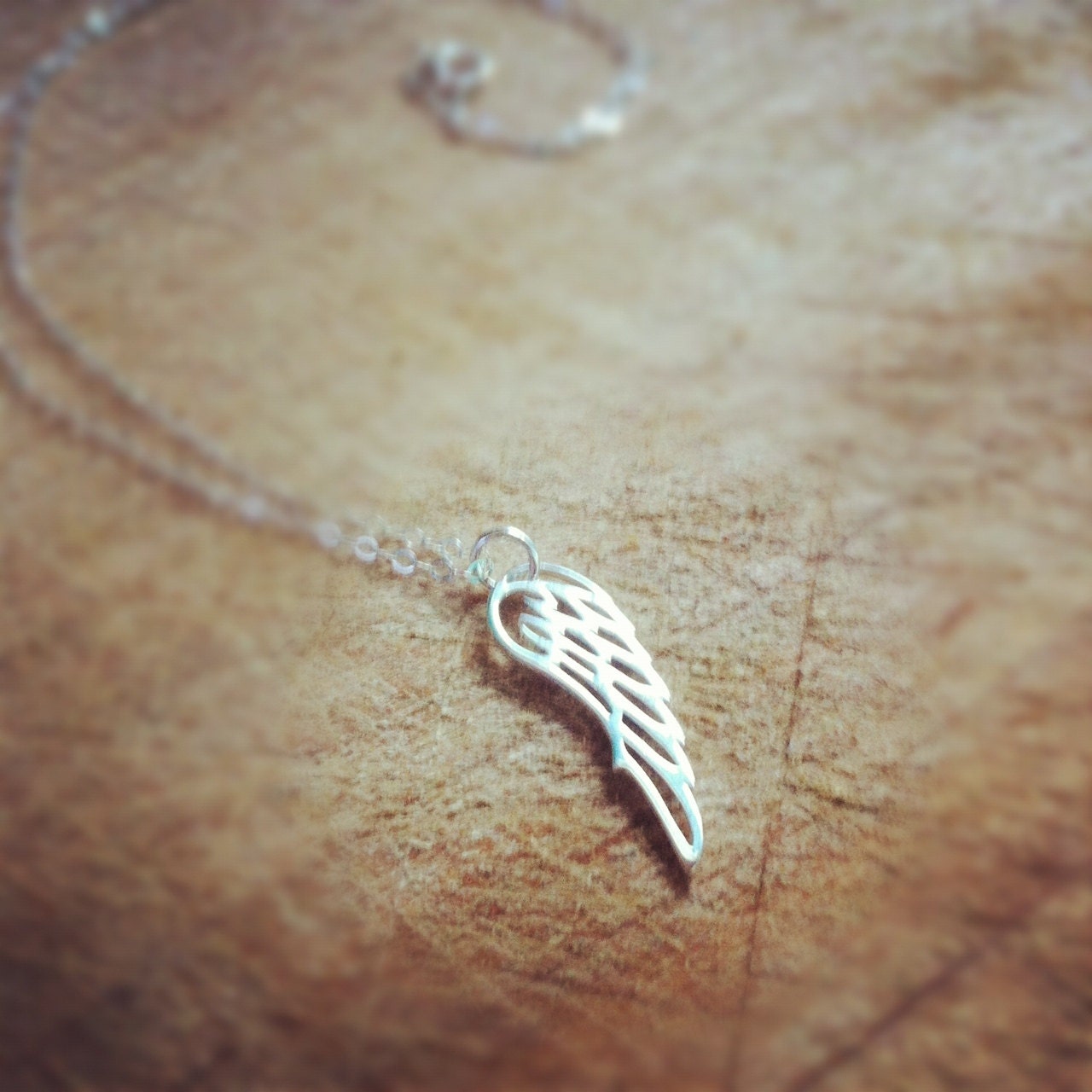 Tattoo Angel Wing Necklace in Silver