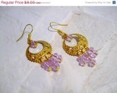 CIJ-JULY 4TH Sale Chandelier Earrings-Pale Amethyst and Gold Filigree