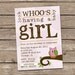 Owl Custom Baby Shower Invitation - Baby Girl