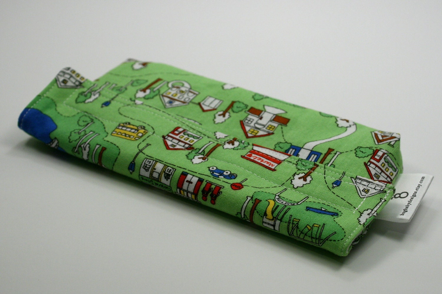 Reusable eco friendly washable Snack Bag - city park map on green
