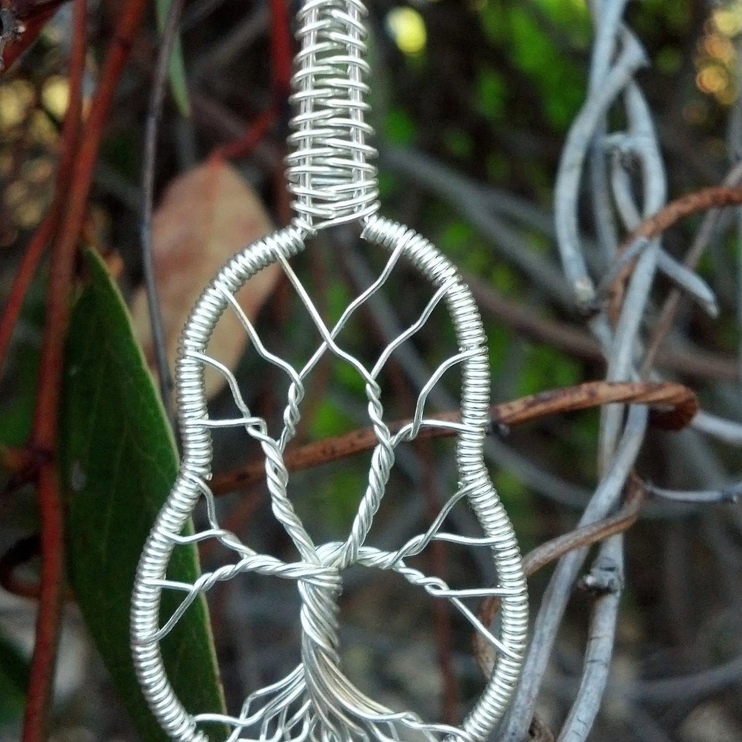 Guitar Tree Pendant - Reclaimed Sterling Silver Treetar by Ethora - Nature ROCKS