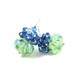 Mint Green Blue Boro Lampwork Earrings, Blue Crystal Cluster Earrings, Summer Beadwork Earrings, Mint Green Earrings - Aegean Sea