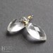Clear Crystal Quartz Fancy Marquis Briolettes Matched Set of 2 Wirewrapped Stone Charm Drops for Earrings (1 PAIR) Gold or Silver