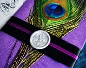 50 Elizabeth Peacock Themed Wedding Invitations in Purples Black and Silver