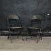 Industrial Metal Folding Chairs, Vintage Concert Hall Seats Set of Two