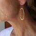 recycled silver and gold textured oval modern earrings