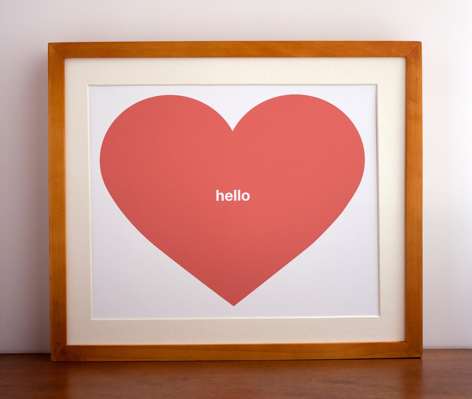Giclee Print, Valentines Print, Relationship Art, Typography, Valentines Decor, Pink Heart, - 8x10 - Conversation Heart - Free US Shipping