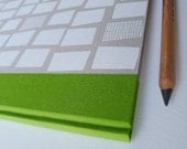 A4 handprinted hardback sketchbook in green
