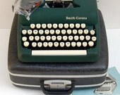 1960s Forest Green Smith-Corona Typewriter PROFESSIONALLY SERVICED