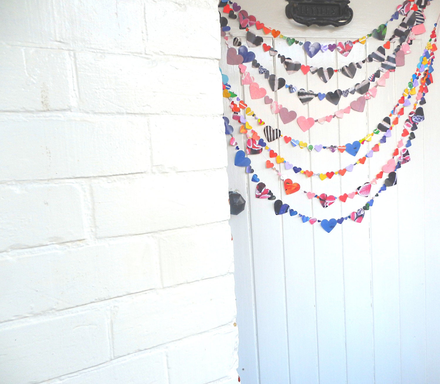 Valentine Heart Garland Bunting Recycled Paper 1 Strand