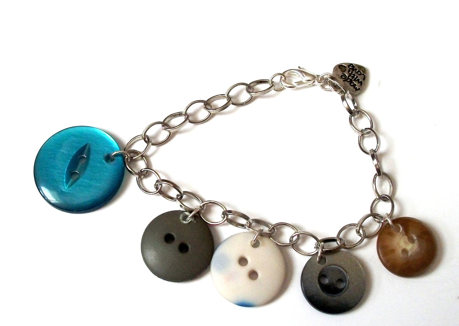 Recycled Button Charm Bracelet no.3