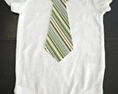 Handsome Striped Tie Applique Shirt