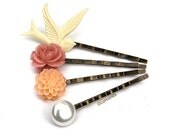 Morning Garden Bobby Pins. Resin Flower Bobbies. Hair Accessories.