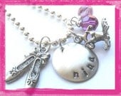 Hand Stamped Charm Necklace -Ballet- Slippers and Tutu Necklace