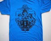 Metal Dudes on Heather Lake UNISEX 50/50 ringspun-cotton polyester shirt.
