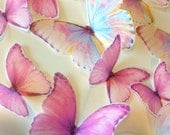 BUY 42 Get 6 FREE Blushing Glamour in Pink - Pink Butterfly Embellishments - Shower Decorations - 3D edible butterflies by Uniqdots on Etsy