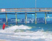Beach scene watercolor photo card 4x6