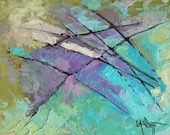 Abstract Mixed Media, 6x8 Mixed Media, Daily Painting, "Purple and Green"