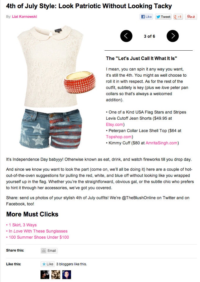As Featured on TheBlush.com USA Flag Levis Jean Shorts Hand Painted Chic