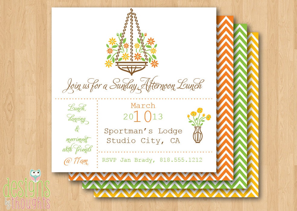Bright and Fun Floral Invitations - Invite friends over for a Sunday Brunch or even a fun Birthday Party - Set of 10