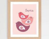 Printable Personalized Nursery Wall Art. 3 Little Birdies. Boy or Girl Styles Il_170x135