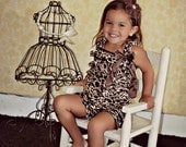 Giraffe Satin Petti Romper. Vintage Inspired. Size Medium.