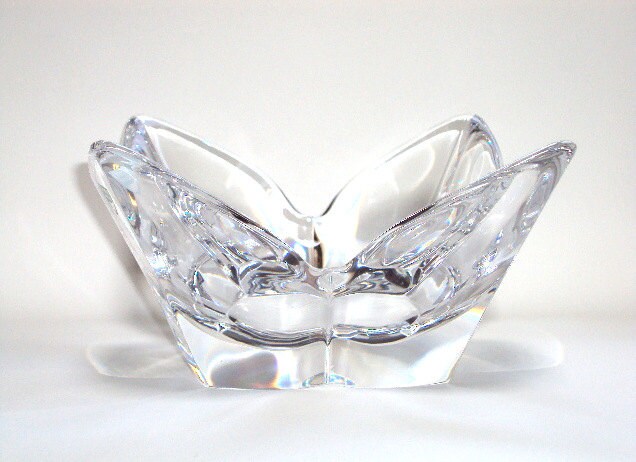 Vintage Orrefors Bowl, Mid Century Modern Tulip Style Design, Crystal From Swedish Estate   I Take CREDIT CARDS