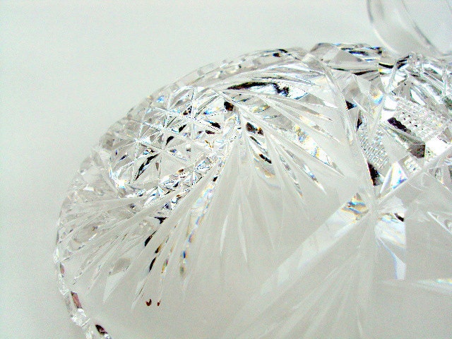Vintage McKee Prescut Relish, 1916 Aztec Sunburst Pattern with Sawtooth Edge, Relish Dish with Glass Spoon  I TAKE CREDIT CARDS