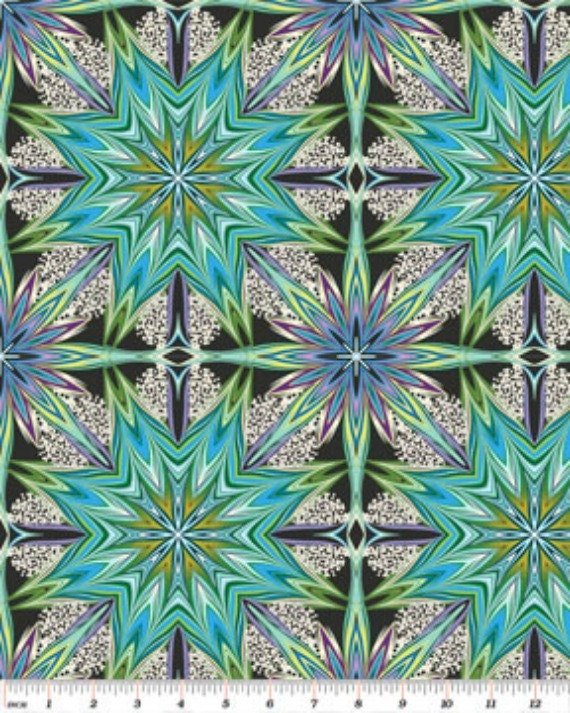 Benartex Fabrics - Fabrique-istan Collection - Prisma Star in Turquoise - 1 Yard