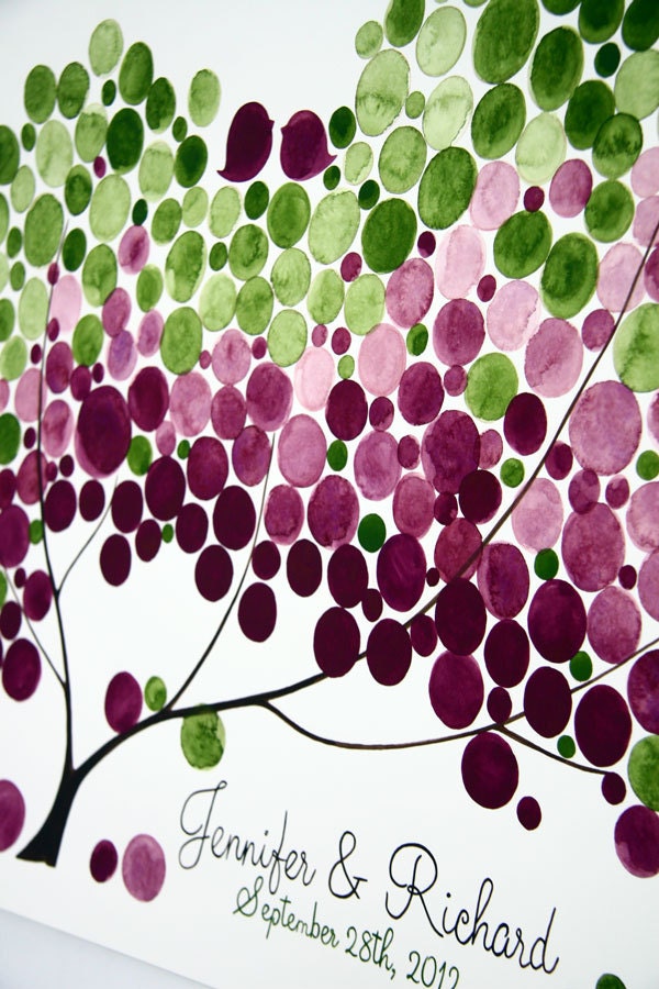 Signature Wedding Guest Book Tree Alternative - Large Custom Wedding guestbook, Event Tree Guest book, love birds rustic tree of life
