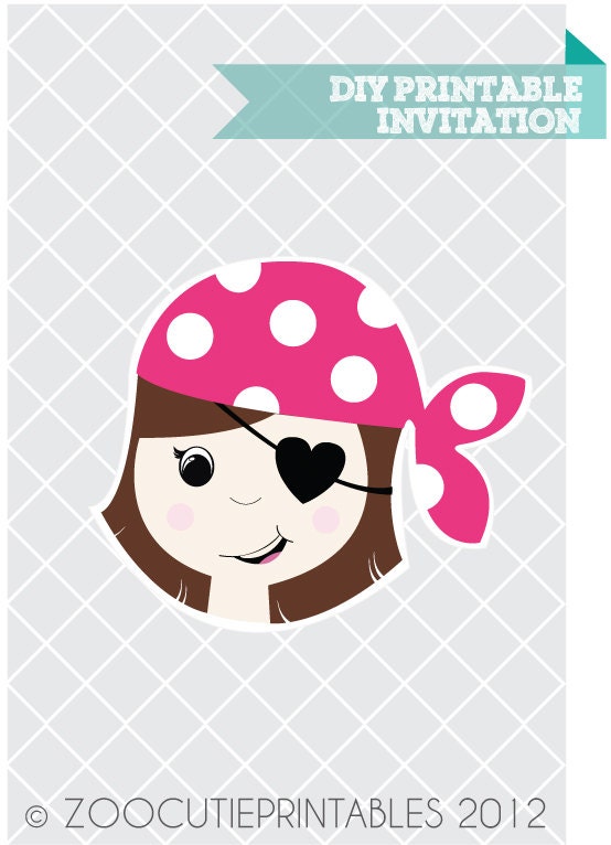 DIY Girl Pirate Invitations Il_570xn