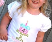 Personalized Lollipop Princess "Bella" Custom Birthday Applique Cake Shirt