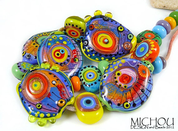 Islas de la Bahía......- Lampwork Set by Michou P. Anderson