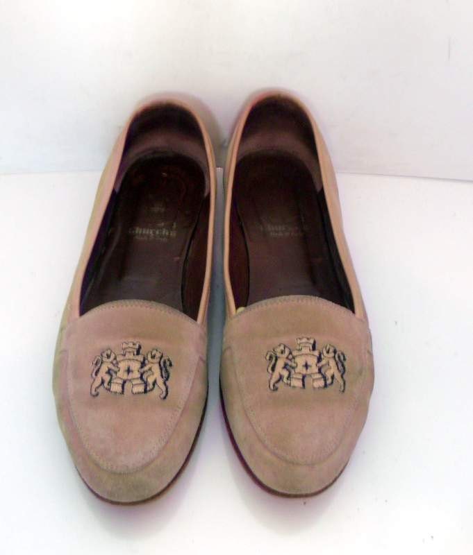 Sz 7 Vintage brown flat leather and suede italian made slip on shoes.
