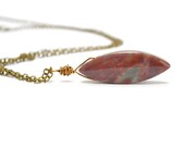 Jasper Pendant, Big, Mauve, Olive, Diamond, Antiqued Brass, Wire Wrapped,Fall Fashion,Woodland, Garden Gift Under 25