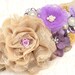 Bridal Sash- Wedding Sash in Champagne and Lilac with Crystals, Chiffon and Tulle