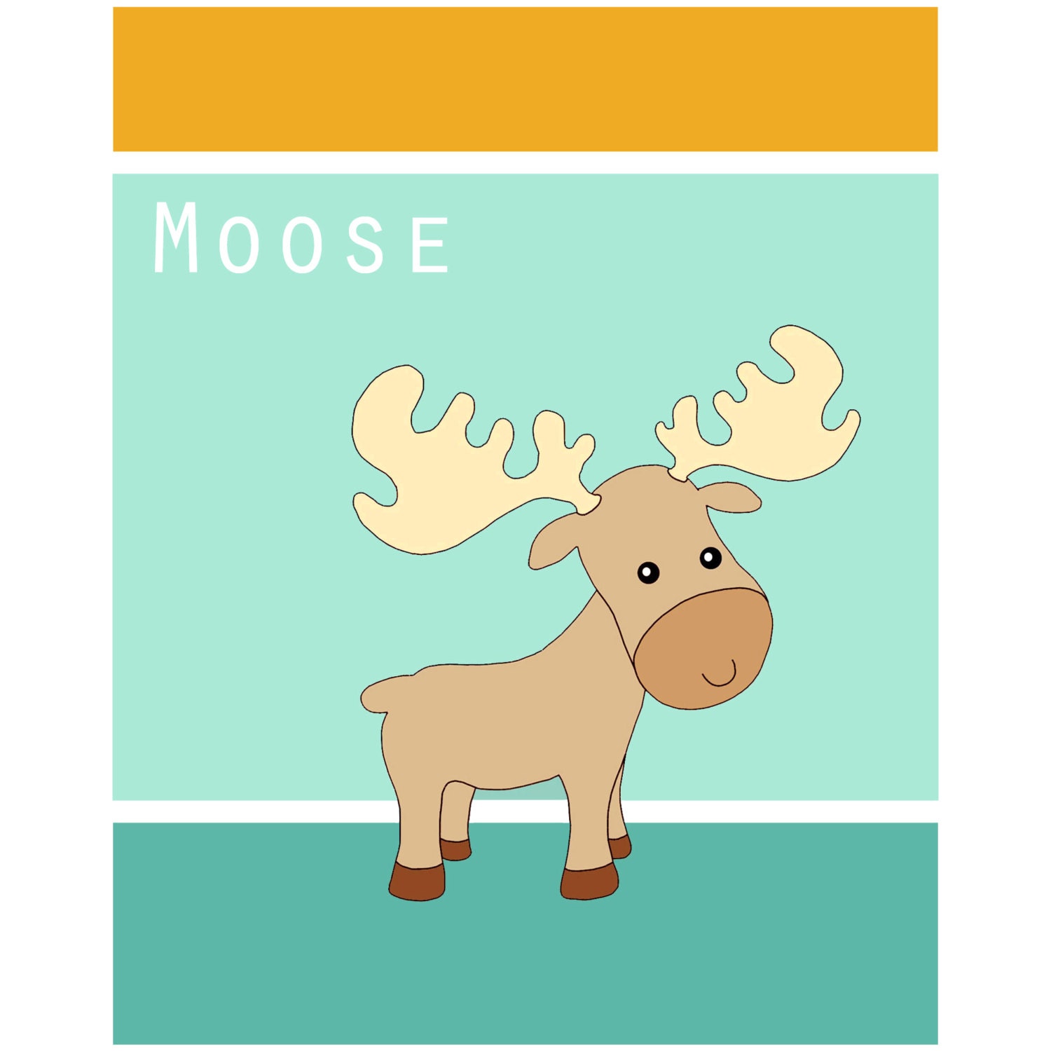 8x10 Moose Nursery Print