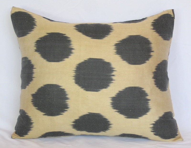 18x14 silk cotton Uzbek Ikat Pillow case - fully hand loom and hand made item SilkWay