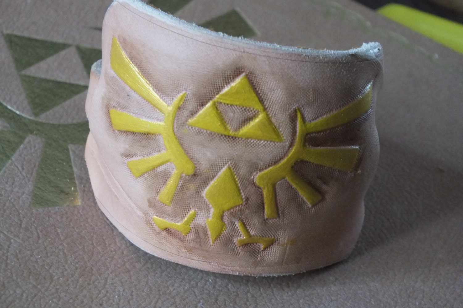Legend of Zelda Inspired Leather Cuff Bracelet, OOAK