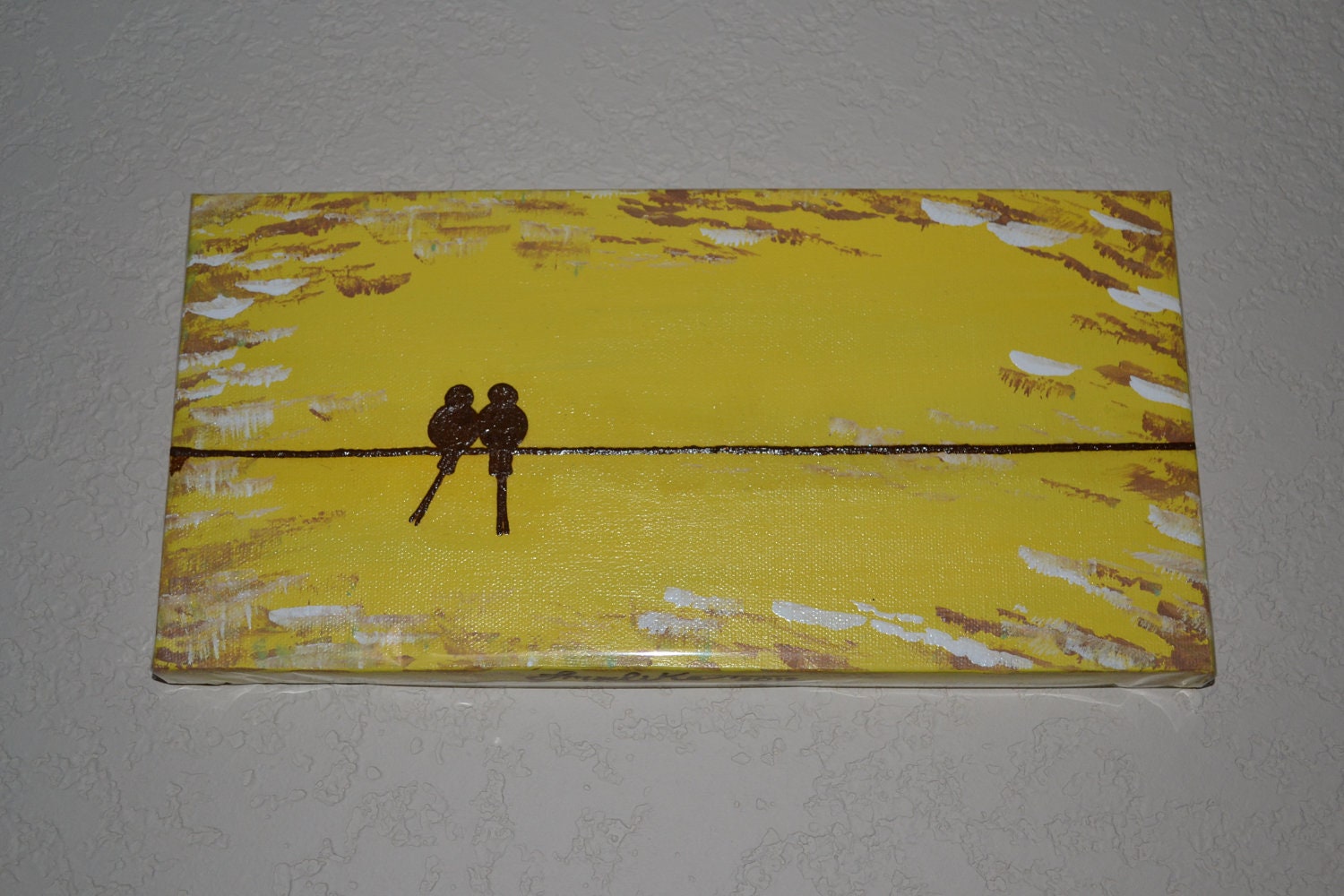 Love Birds Original Painting, Acrylic Painting Henna Art, Unique Global Art - OOAK