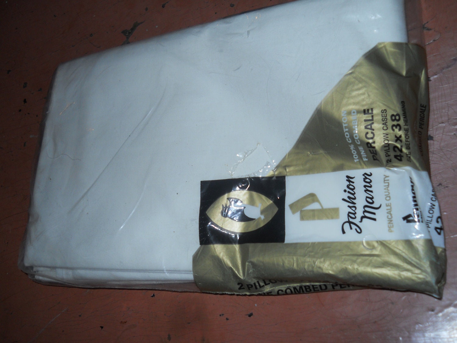 vintage new in package 100% COTTON two percale pillowcases by jc penneys